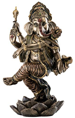 Top Collection Hindu-Dancing Ganesha Statue auf Lotus – Herr des Erfolgs Skulptur in Premium Kaltgssbronze – 45,7 cm Sammlerfigur