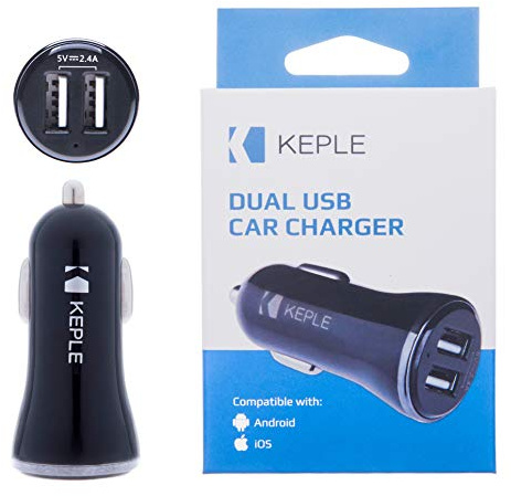 Keple Nel Caricatore per Auto Compatibile con Samsung Galaxy A8 (2018) | Porta USB Dual