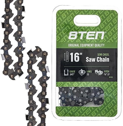 8TEN Chainsaw Chain 16'' .043 3/8 55DL Husqvarna Stihl MS 170 171 181 200 201 210 211 230 90PX055G 61 PMM3 55 3610 005 0055