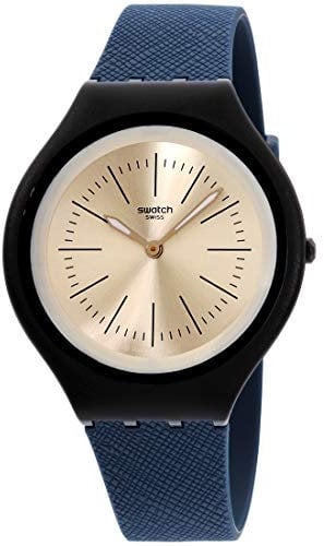 Swatch Unisex Erwachsene Analog Quarz Uhr mit Silikon Armband SVUN106