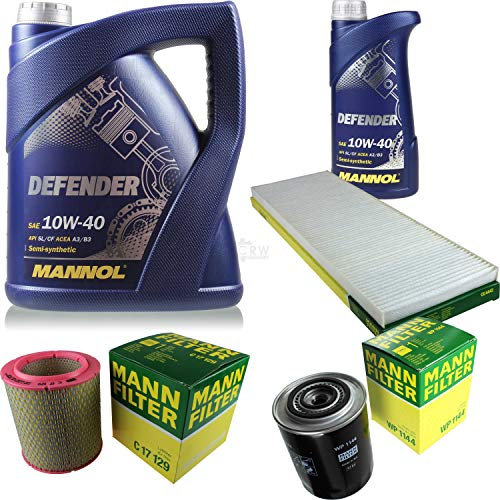 Filter Set Inspektionspaket 6 Liter MANNOL Motoröl Defender 10W-40 API SL/CF MANN-FILTER Luftfilter Innenraumfilter Ölfilter