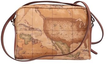 Alviero Martini Prima Classe Borsa a tracolla in stampa Geo Classic con chiusura zip. 22 x 16 x 7 Cm