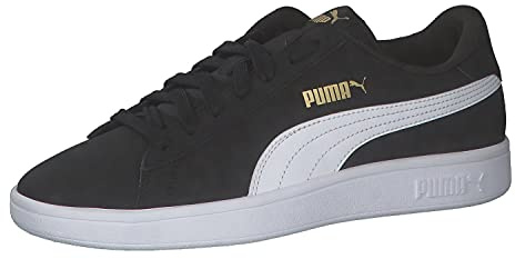 PUMA Smash V2 L Unisex-Sportschuhe für Erwachsene, Puma Mehrfarbig (Black PUMA White PUMA Team Gold), 38 EU