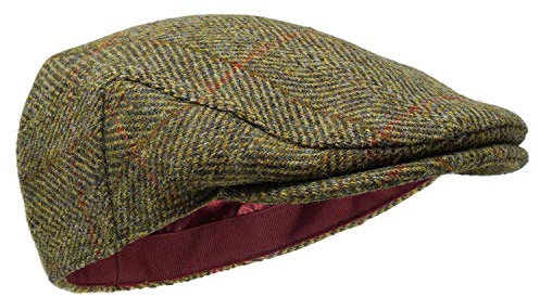 Borges & Scott Nevis Schirmmütze – Schiebermütze aus 100% handgewebter Wolle - Harris Tweed - wasserabweisend - Fischgrätenmuster 54cm