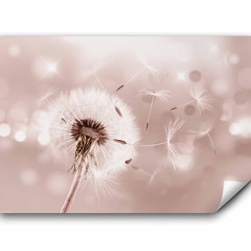 murando Fototapete selbstklebend Pusteblumen 392x280cm Foto Tapete Tapetenfolie Möbelfolie Wandverkleidung Wandtapete Motivtapeten Bildtapete Wohnzimmer 3d Effekt Modern Blumen Natur vintage beige