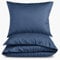 Carpe Sonno Mako Satin Bettwäsche 135x200 cm Marine-Blau - Hochwertiger Bettbezug aus 100% gekämmter Baumwolle – Ganzjahresbettwäsche Bettgarnitur Set 2teilig mit Kopfkissenbezug Uni blau einfarbig