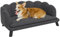 PawHut Canapé Chien lit pour Chien Chat Design Contemporain Coquillage dim. 98L x 60l x 35H cm Coussin Moelleux Velours Gris