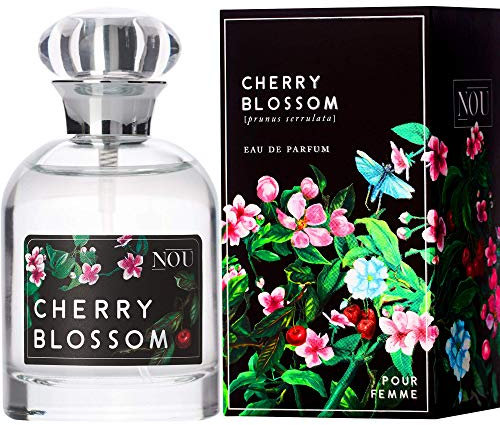 NOU Cherry Blossom Perfume - Sweet Fruity and Floral Fragrance With Essential Oils - Fresh Natural Scent for Women - 50ml EDP