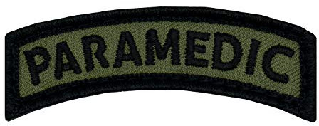 Café Viereck ® Bundeswehr Fun Patch Gestickt mit Klett – 7 cm x 1,8 cm - Paramedic oliv
