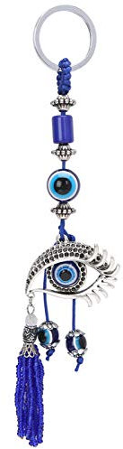 Garosa 17,5 cm Evil Eye Schlüsselbund Türkischer augenförmiger Schlüsselring für Auto hängendes Ornament Amulett Charm Anhänger Segen Geschenk