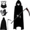 Yi'antai Sensenmann Kostüm Halloween, Halloween Umhang Set mit Maske Handschuhe, Vampir Umhang, Unisex Cape 140 cm für Halloween Party Dekoration Cosplay