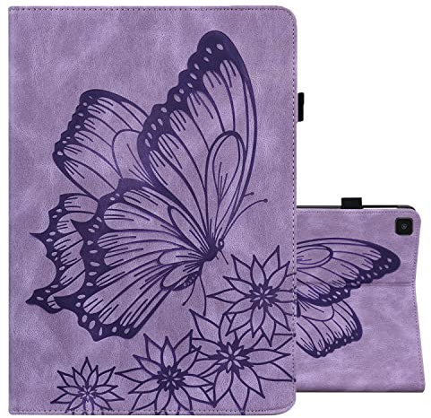 ONETHEFUL Custodia Libro Cover per Samsung Galaxy Tab A 8.0 Pollici 2019 T290 T295 Tablet Custodie Protettiva Retro Motivo a Farfalla Covers con Stand e PU Pelle - Viola