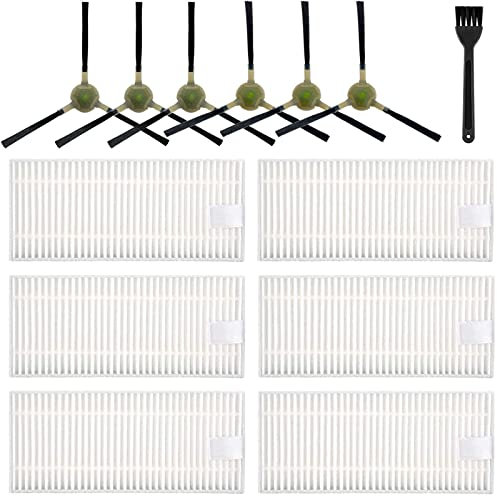 CanYien - Kit di accessori di ricambio compatibili con robot aspirapolvere OKP Life K2 K3, 6 spazzole laterali, 6 filtri