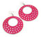 60mm D/leggero fucsia smalto orecchini a cerchio, tono argento/8cm L, Misura unica, smalto