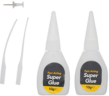 2-Pieces Strong Glue All Purpose Adhesive, Each 10 Gram, Instant Super Glue for Various Materials, Ultra Strength, Multipurpose Instant Glue, Easy to Use Clear Glue