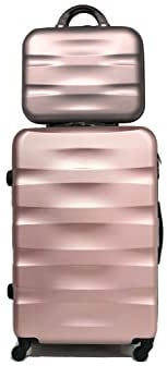 Grande Valise 90Litres avec Vanity Case (Grande avec Vanity, Rose Gold #06)