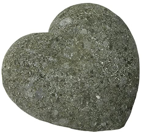 STONE art & more Exklusives Stein Herz Naturstein Ø 20cm Garten Deko Grabschmuck Steinmetzarbeit Unikate frostfest, Grau-grün