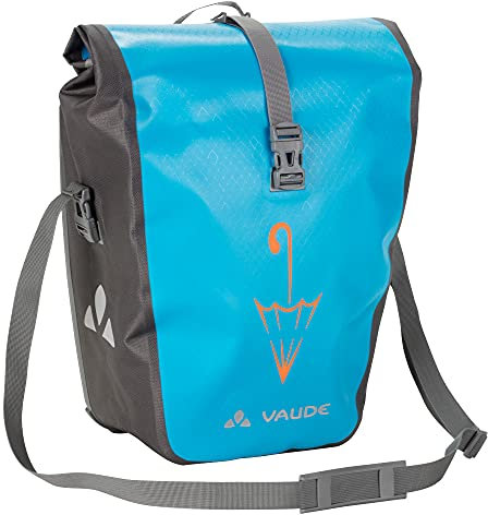 VAUDE Aqua Back Single Sondermodell mit Schirmlogo Hinterradtasche Gepäckträgertasche, Icicle SE