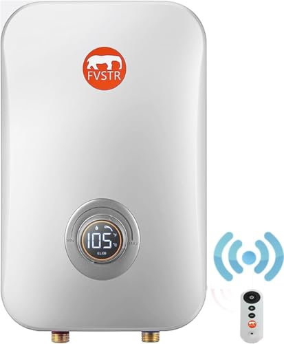 Instant Electric Tankless Water Heater 220/240V, FVSTR Small Smart Portable Self-Modulating on Demand Use Under Sink Kitchen Household Shower, Hot Water for House Shower [Energy Class A] (7.5KW)