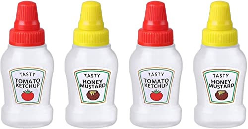 MASINIES Mini botellas de ketchup, recipientes de salsa, botellas de condimentos, dispensadores de ketchup portátiles para lonchera