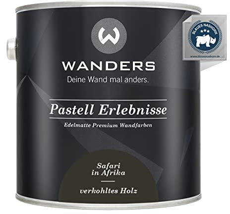 Wanders Pastell Erlebnisse 2,5L - Verkohltes Holz/Dunkles Braun - Edelmatte Wandfarbe! Küchenmöbellack und Möbelfarbe. Kreidefarbe für Holz & mehr. Hohe Deckkraft, schnell trocknend