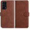 DENDICO Coque pour Oppo Find X3 Lite, PU en Cuir Coque Portefeuille Étui Housse, Design Classique TPU Coque pour Oppo Find X3 Lite, Marron
