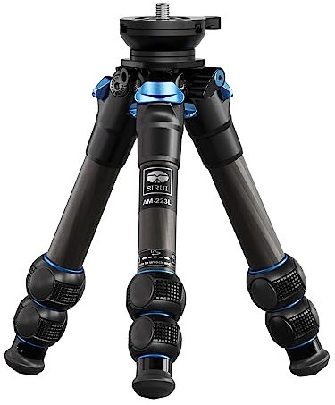 SIRUI Mini Treppiede Carbonio AM-223L, Treppiede da Viaggio per Fotocamera con Base Livellante, Treppiede per Videocamera, DSLR, Carico Massimo 15kg, Altezza Massima 36cm, Altezza Piegata 23cm