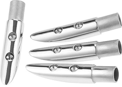 SOLKIN Gohantee 4 Stück Marine-Boots-Reling-Endstück, passend for 19 mm 7/8 Zoll Rohrrohr, Edelstahl-Schienen-Endrohr-Fitting for Boote, Handläufe, Geländer