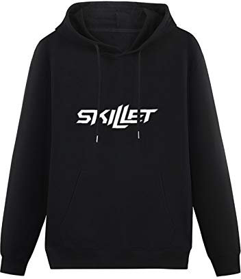 fuwo Hooded Skillet Band Logo Comatose Awake Alternative Long Sleeve Sweatshirts Black M