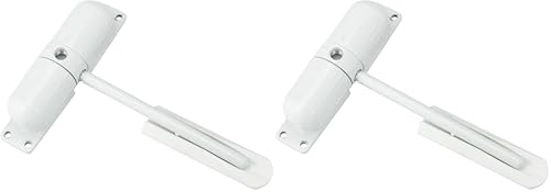 Burg Wachter DCW207 DCW White, Surface Mounted, Spring Loaded Door Closer with 1/2 Hour Fire Rating, Black, Brass, Polished, Satin Chrome (Pack of 2)