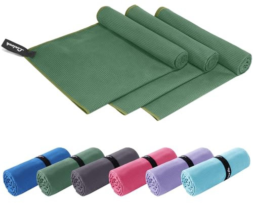 Linlook Mikrofaser Handtucher Set für Gym Fitness Sport Wandern Camping Reise Haare 100 X50cm 3 Stück- Klein Schnelltrocknend Kompakte und leicht Sporthandtuch Reisehandtuch