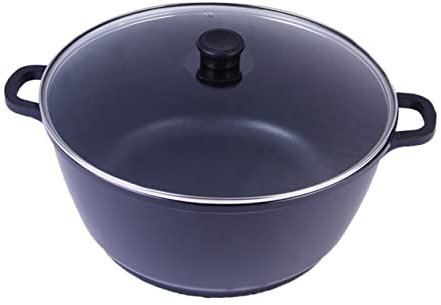 Garneck Delicate Aluminum Soup Pot Large Cooking Pot Dividers Double Handles Easy Cleaning for Cooking Instant Noodles