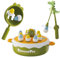 DONGZQAN Dinosaurier Brettspiel Set für Kinder, Magnetisches Angelspiel Ab 2 3 4 5 6Jahre Fische Angeln Mit 1 Kinderangel, Musik Und Pädagogischem Spielzeug Kinder Magnetspiel
