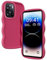 XINYEXIN Coque pour Oppo A57s 4G / A57 4G/5G / A77 5G / N20 SE / N300, Étui Housse Vague Cadre Forme Bouclée Mignon Liquide Silicone Antichoc - Rouge