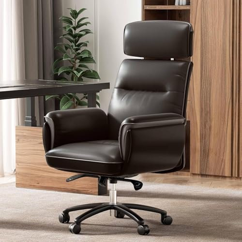 EUREKA ERGONOMIC Executive Office Chair with 130° Reclining Adjustable Headrest & Height, Computer Desk Chair with Comfortable Cushion, High Back Swivel Chair for Home, Black