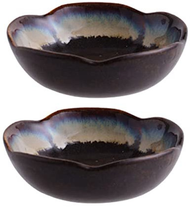 OFFSCH Piatto Per Salsa Di Soia in Ceramica 2 Pezzi Stile Giapponese Piccoli Piatti Per Salse E Condimenti Per Famiglie E Ristoranti Utilizzabile Pentole Calde