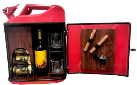 Tragbare Whiskey-Ba, Kleine Mobile Geschenkdosen-Aufbewahrungsbox, Mini-Weinkühler Mit Verdicktem Eisen-Massivholz-Interieur Für Ehemann, Vater, Männer, Frauen, Weihnachtsfeiertags-Party-Dekoration