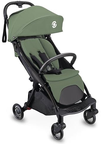 GLOBBER STROLL LITE Kinderwagen – Baby Stroller bis 22 kg - Buggy klein zusammenklappbar - Reisebuggy mit Sonnenschutz – Kinder von 0-4 Jahre - Oliv grün