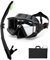 Professional Dry Snorkel Set Newly Upgraded Tempered Glass Lenses Anti-Fog Scuba Diving Mask 180° Panoramic View High Definition Effortless Breathing Ideal for Adults and Youth Black