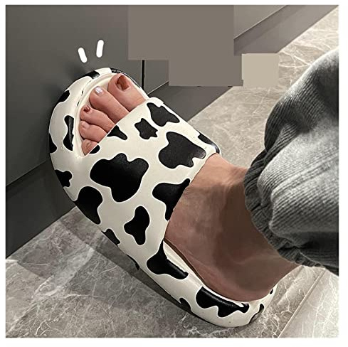 zhangrui1888 Badelatschen Mode Persönlichkeit Nette Hausschuhe Frauen Sommer Senior Sense Home Indoor Dicker Boden Paar Kuh Hausschuhe Männer Badeschuhe Hausschuhe(A,40-41)