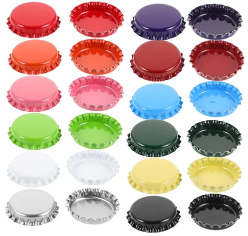 Cabilock Colorful Beer Bottle Caps Crafting Set 60pcs Metal Bottle Caps for Wall Art Diy Iron Art Supplies 12 Colors Suitable for Home Decor and Craft Projects