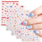 Ocean Themed Nail Art Stickers, 5 Sheets 3D Embossed Self Adhesive Nail Stickers Decals Starfish Seahorse Jellyfish Seashell Fish Summer Nail Art Decorations Accessories (Multi-Colored A)
