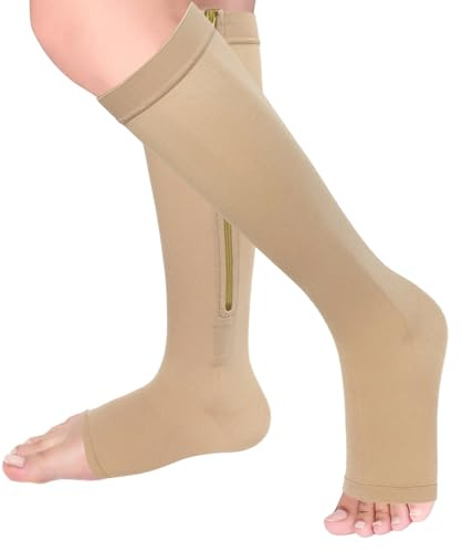 Calze Compressive Mediche 20-30 Mmhg Classe 2 | Cerniera con Protezione per La Pelle