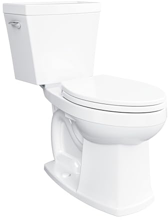 Gerber Avalanche Select 1.28 GPF Two-Piece Toilet with QuietClean Flush & KeepClean Surface, ADA Chair Height, 12-in Rough-In, Soft-Close Seat & Install Kit with Wax Ring, White, GRS48211E