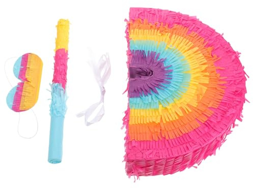 HOODANCOS Mexikanische Regenbogen Piñata Bunt Befüllbar bis 2,3 kg Robuste Piñata mit Vorgestanzter Öffnung für Geburtstagsparty Taco Party und Karneval