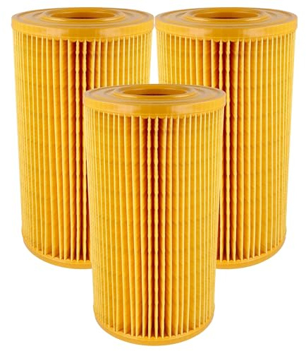 vhbw 3x Faltenfilter kompatibel mit Allaway KP1500, KP1800, VS 65, VS65, Serie K, Serie KP Staubsauger - Patronenfilter Orange