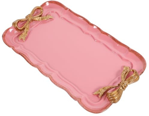 INOOMP Plateau Décoratif en Résine Orange Rose, Plateau Multifonction pour Fruits, Assiettes de Service à Pâtes et Présentation de Bijoux, Accessoire de Décoration de Table Polyvalent