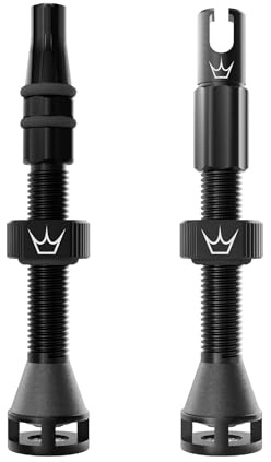 Peaty's Holeshot Fast Flow Tubeless Ventil - Hochdurchfluss-Design mit Anti-Verstopfungsfunktion für Dichtmittel, Schnelle Reifenmontage, 7075-Aluminium, MTB-kompatible Fahrrad Ventile, 42mm Schwarz