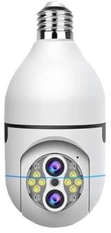 Telecamere di sicurezza, Telecamera Con Lampadina E27, Zoom 10X, 4K, 8 MP, Monitoraggio Automatico, Videosorveglianza Interna, Sicurezza Domestica, Protezione Proiettore, WiFi(8MP Add 64G Card)