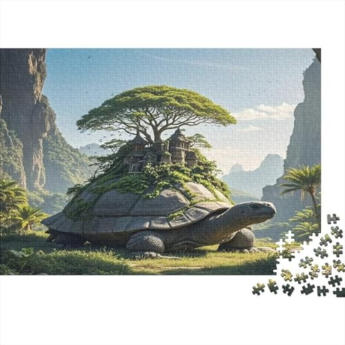 Turtle Island Jigsaw Puzzles Puzzle for Adults Kids. 1000 Piece Whimsical Challenge Toy Educational Game Home Decoration for Educational Games Gifts 38x26cm/1000pcs